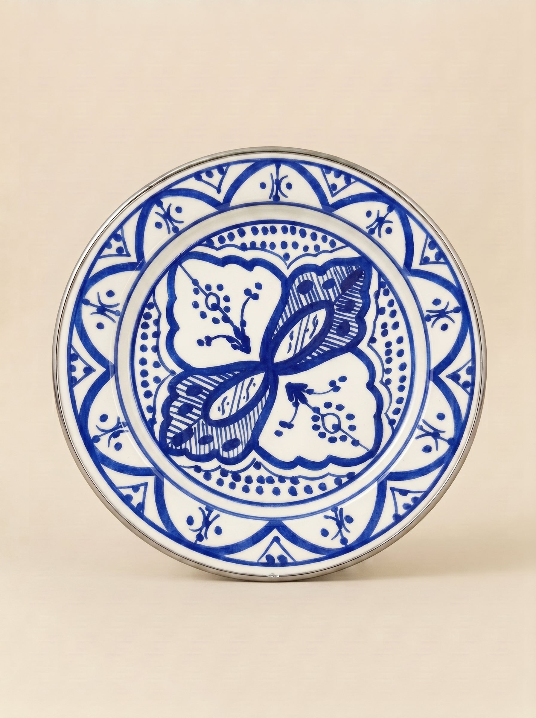 Saffron & Light Orange Moroccan Ceramic Plate - Lainun Pattern II