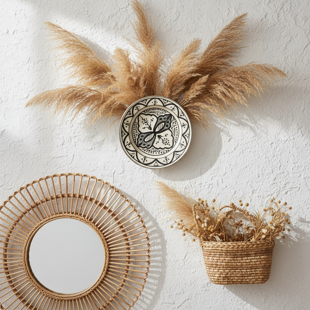 Moroccan ceramic plate desert rose lifestyle wall decor