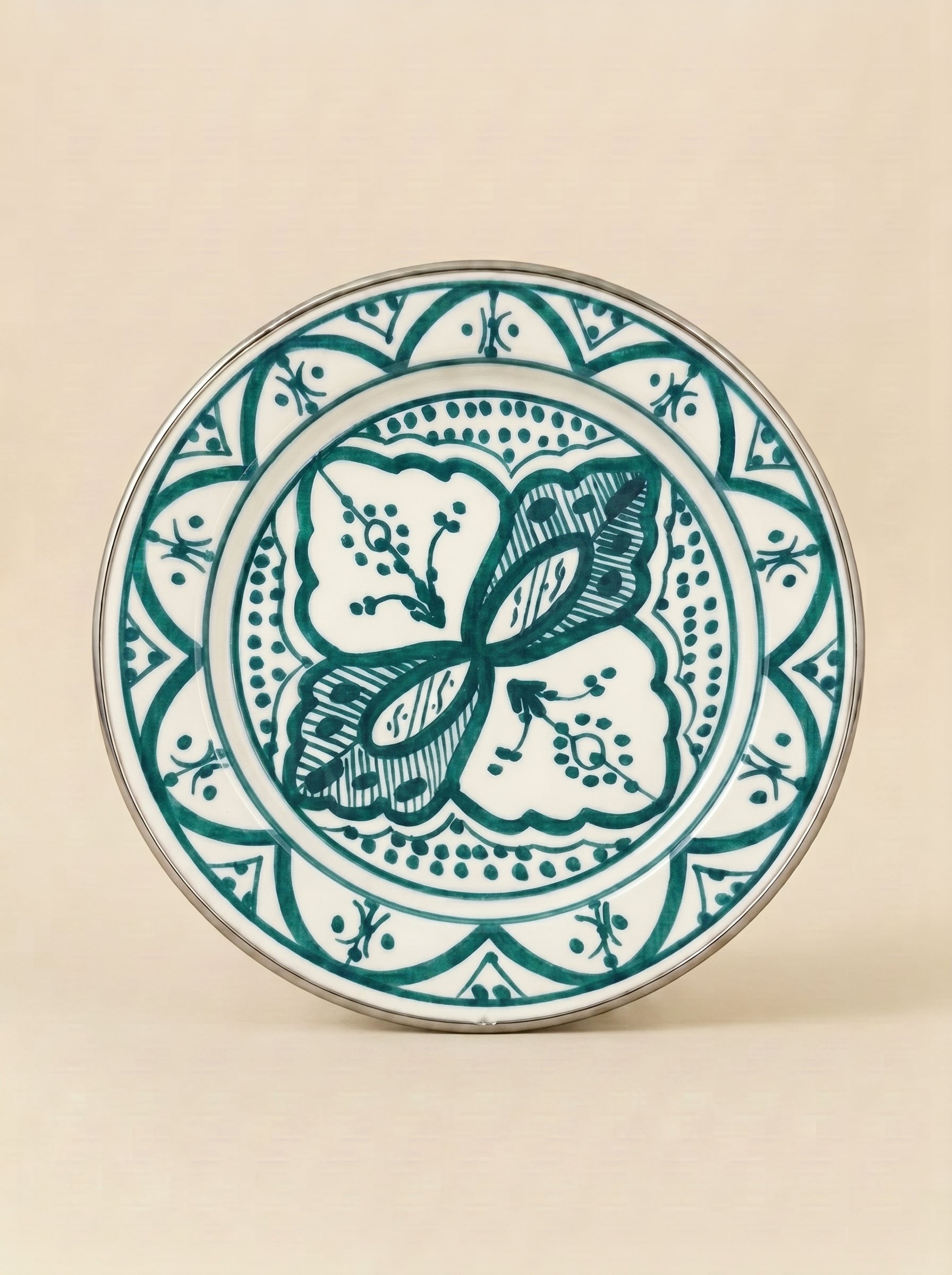 Saffron & Light Orange Moroccan Ceramic Plate - Lainun Pattern I