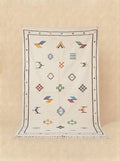Handwoven Moroccan Sabra Cactus Silk Rug - Vibrant White (150x90 cm)